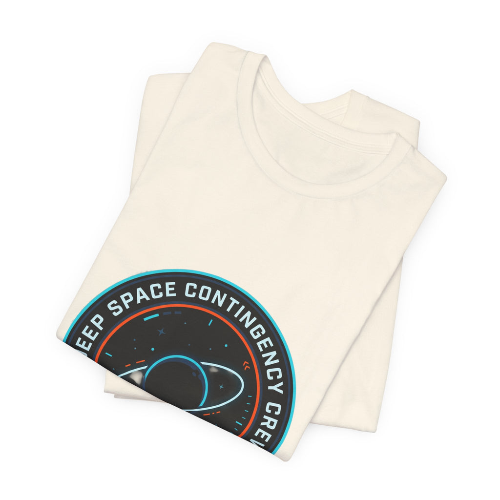 Deep Space Contingency Crew Tee | mission patch, hard sci‑fi exploration