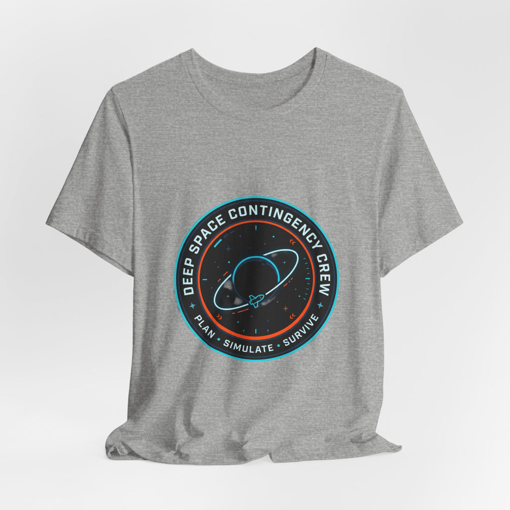 Deep Space Contingency Crew Tee | mission patch, hard sci‑fi exploration