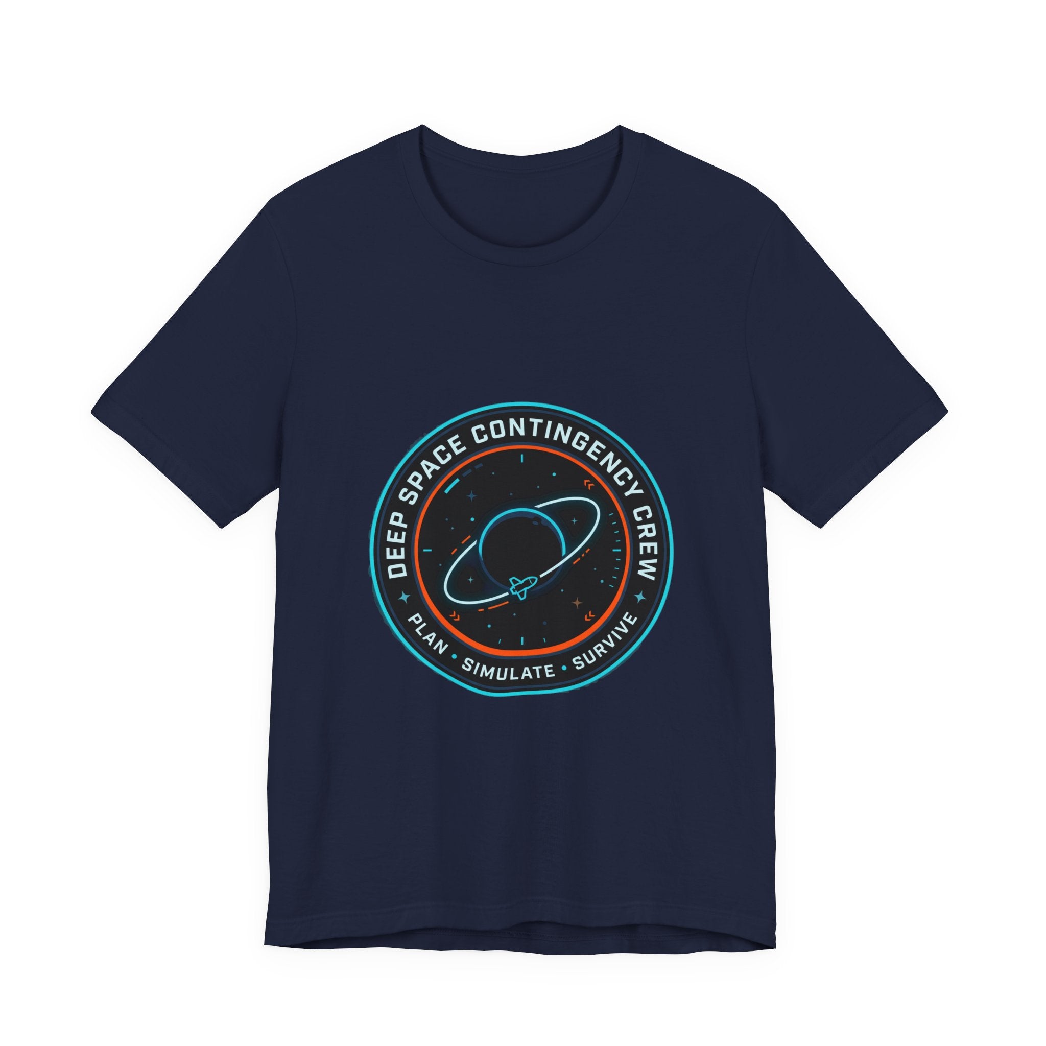 Deep Space Contingency Crew Tee | mission patch, hard sci‑fi exploration