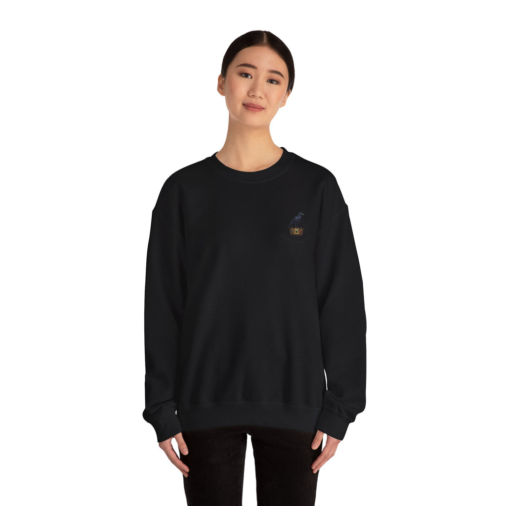 Crewneck Sweatshirt — Raven Skull Graphic Crewneck (Canvas LLC)