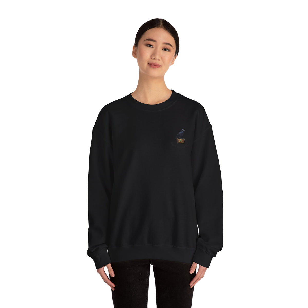 Crewneck Sweatshirt — Raven Skull Graphic Crewneck (Canvas LLC)