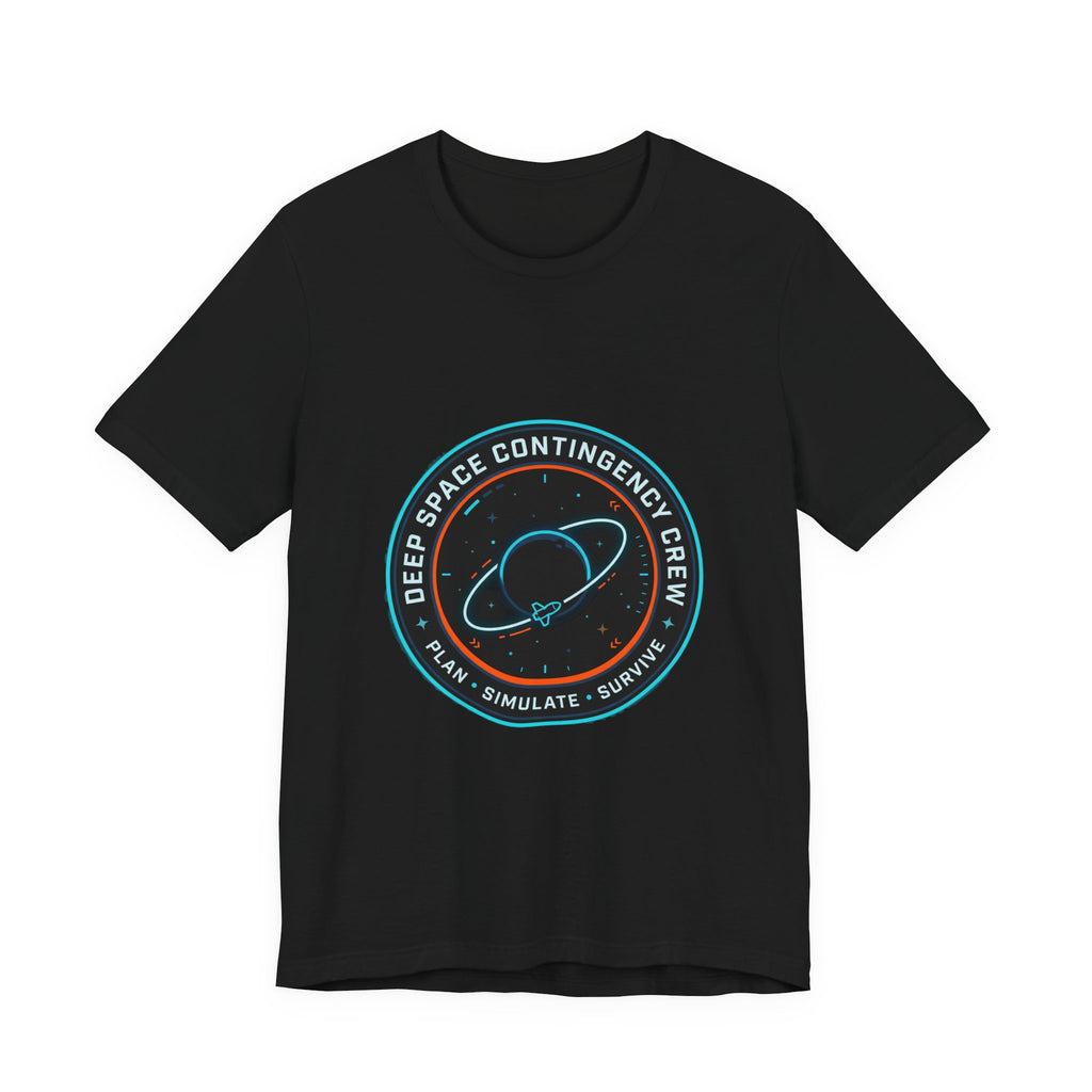 Deep Space Contingency Crew Tee | mission patch, hard sci‑fi exploration