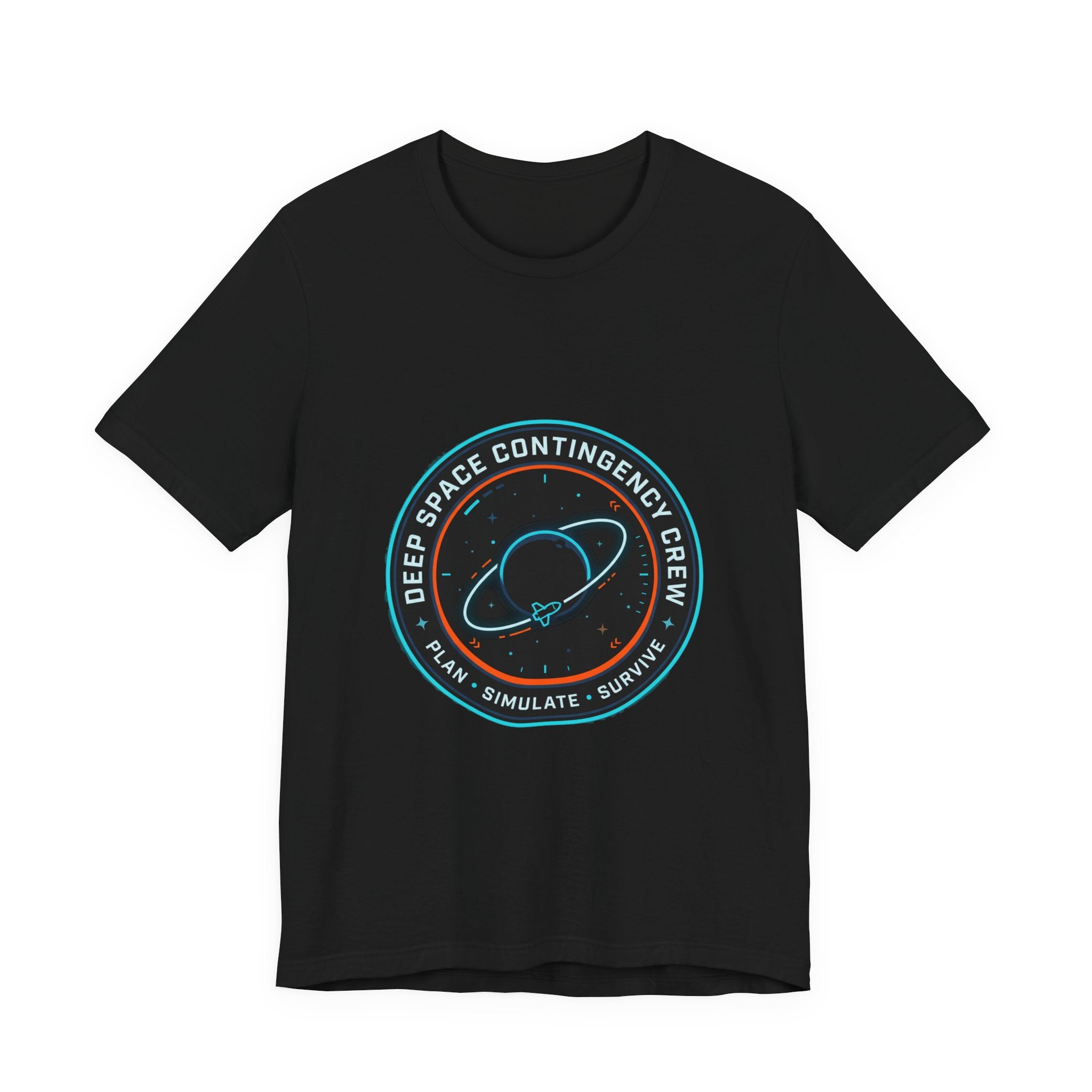 Deep Space Contingency Crew Tee | mission patch, hard sci‑fi exploration