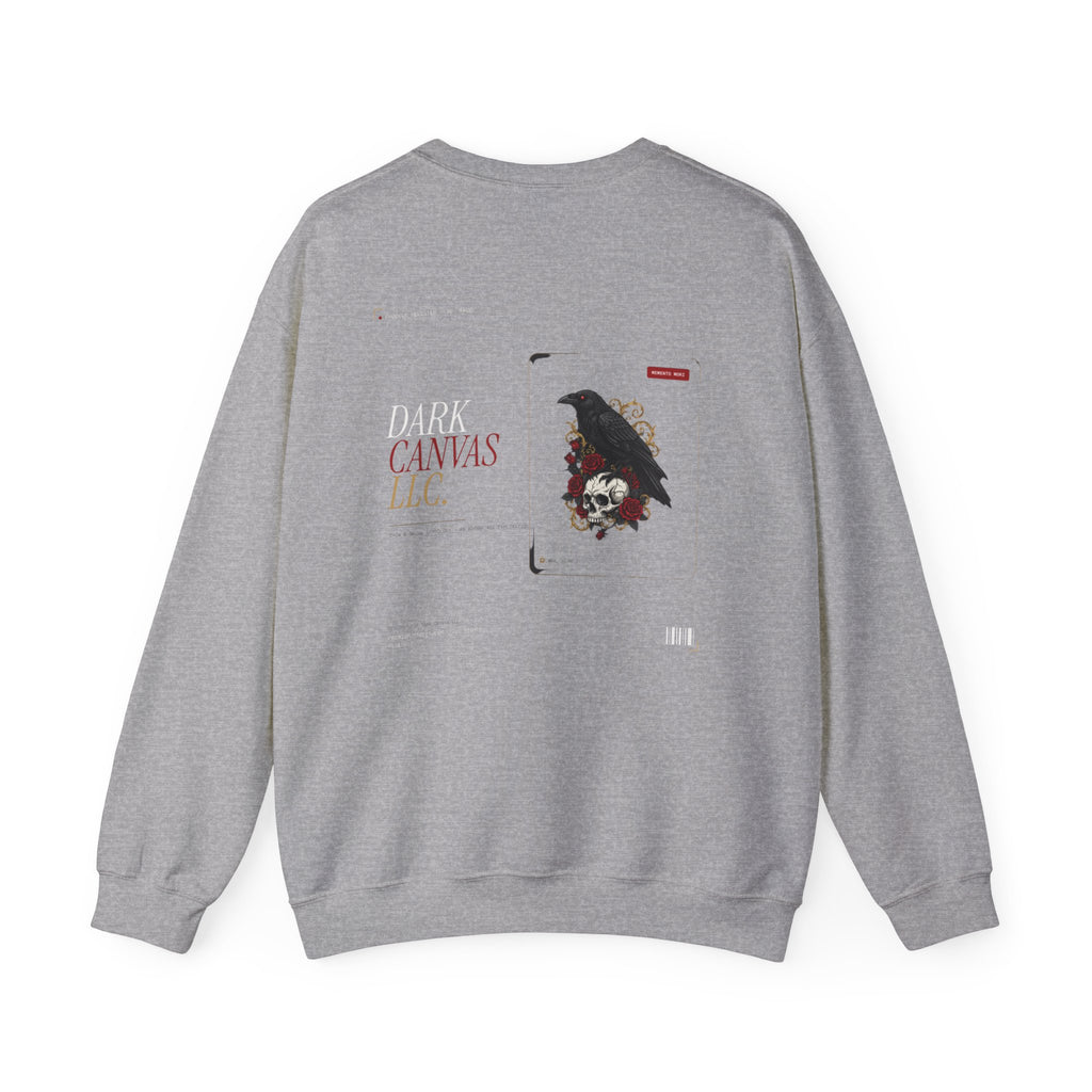 Crewneck Sweatshirt — Raven Skull Graphic Crewneck (Canvas LLC)
