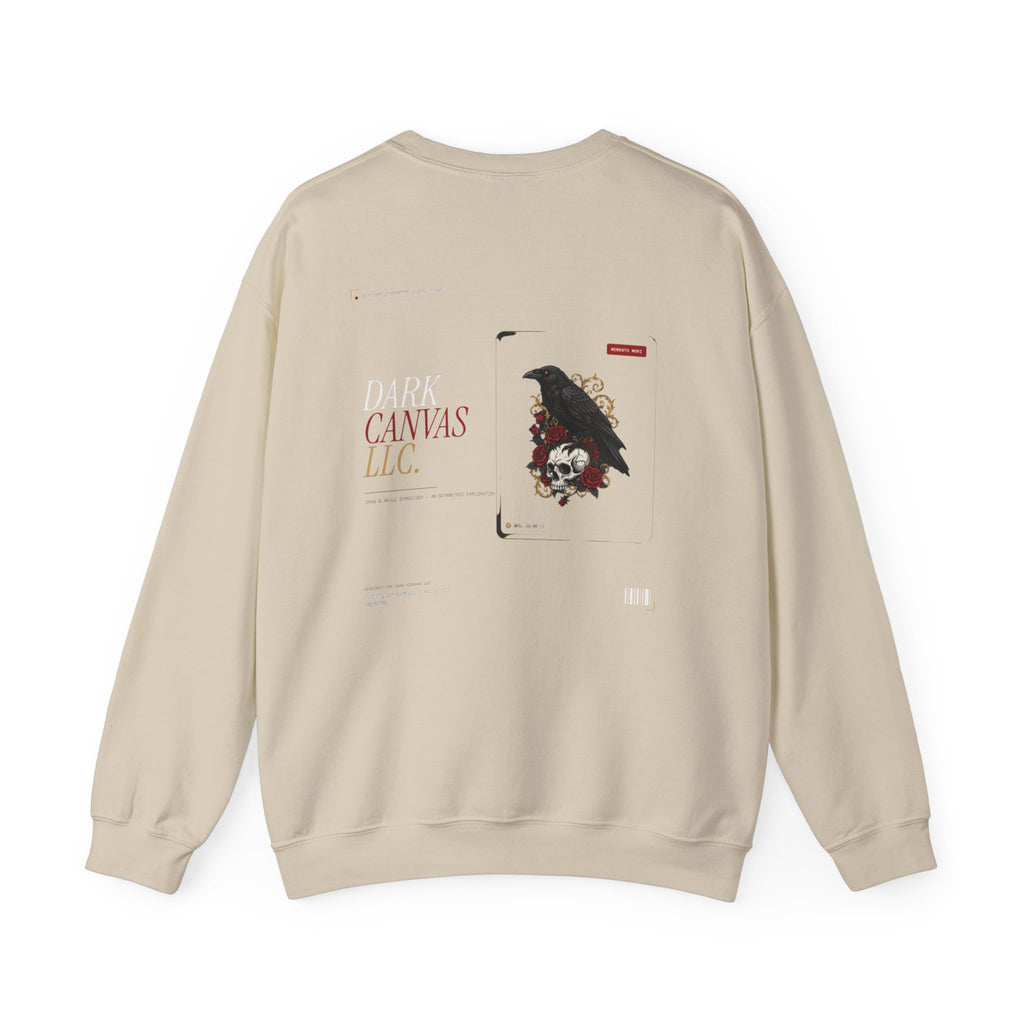 Crewneck Sweatshirt — Raven Skull Graphic Crewneck (Canvas LLC)