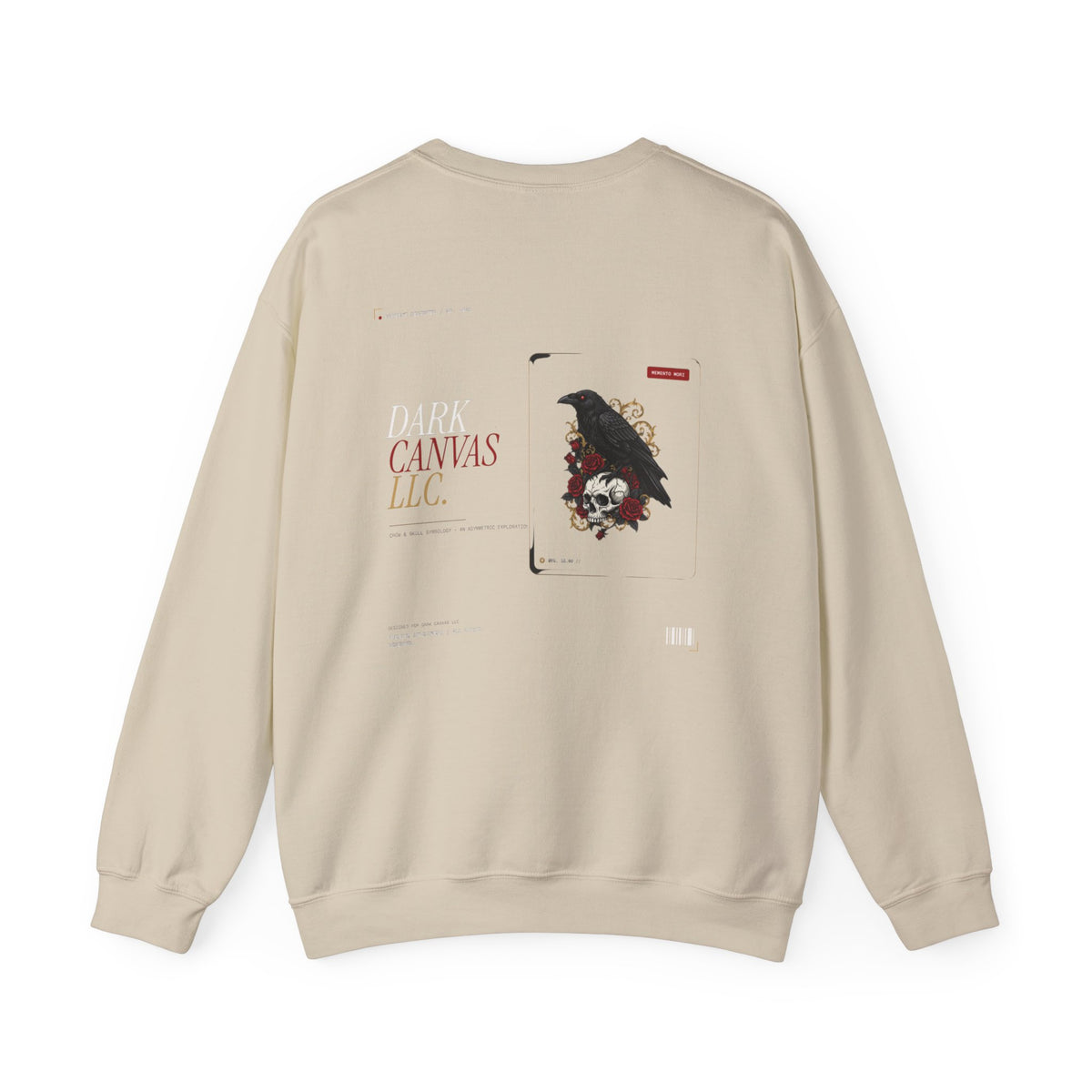 Crewneck Sweatshirt — Raven Skull Graphic Crewneck (Canvas LLC)