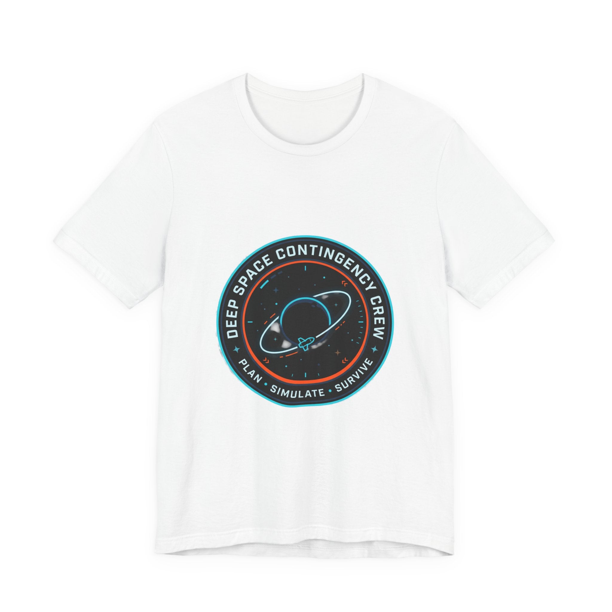 Deep Space Contingency Crew Tee | mission patch, hard sci‑fi exploration