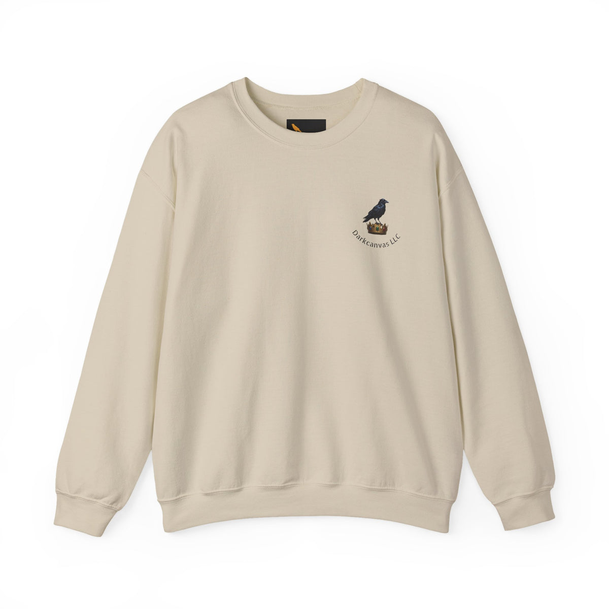 Crewneck Sweatshirt — Raven Skull Graphic Crewneck (Canvas LLC)