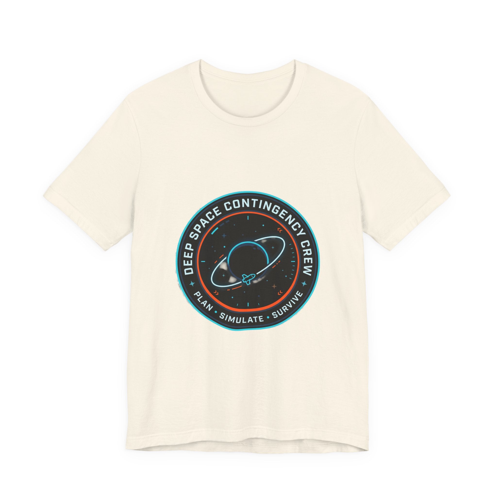 Deep Space Contingency Crew Tee | mission patch, hard sci‑fi exploration