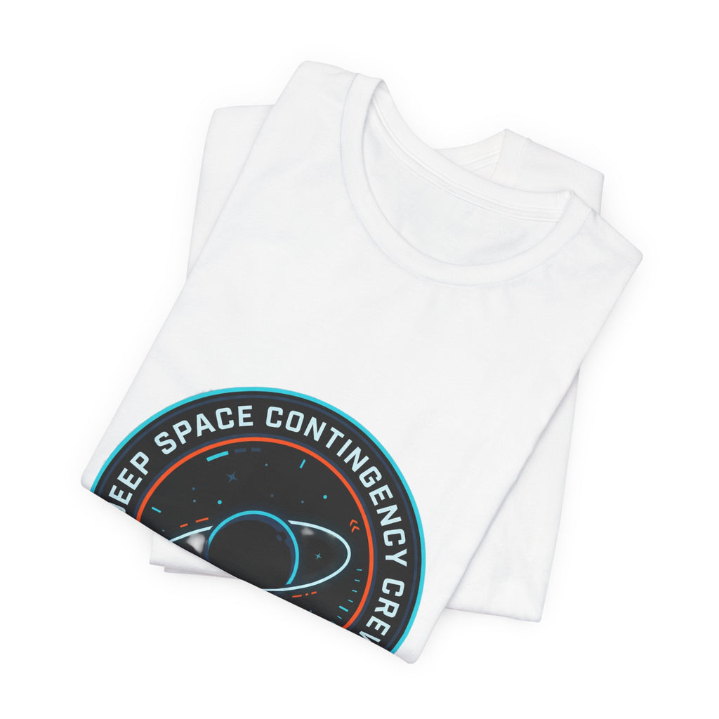 Deep Space Contingency Crew Tee | mission patch, hard sci‑fi exploration