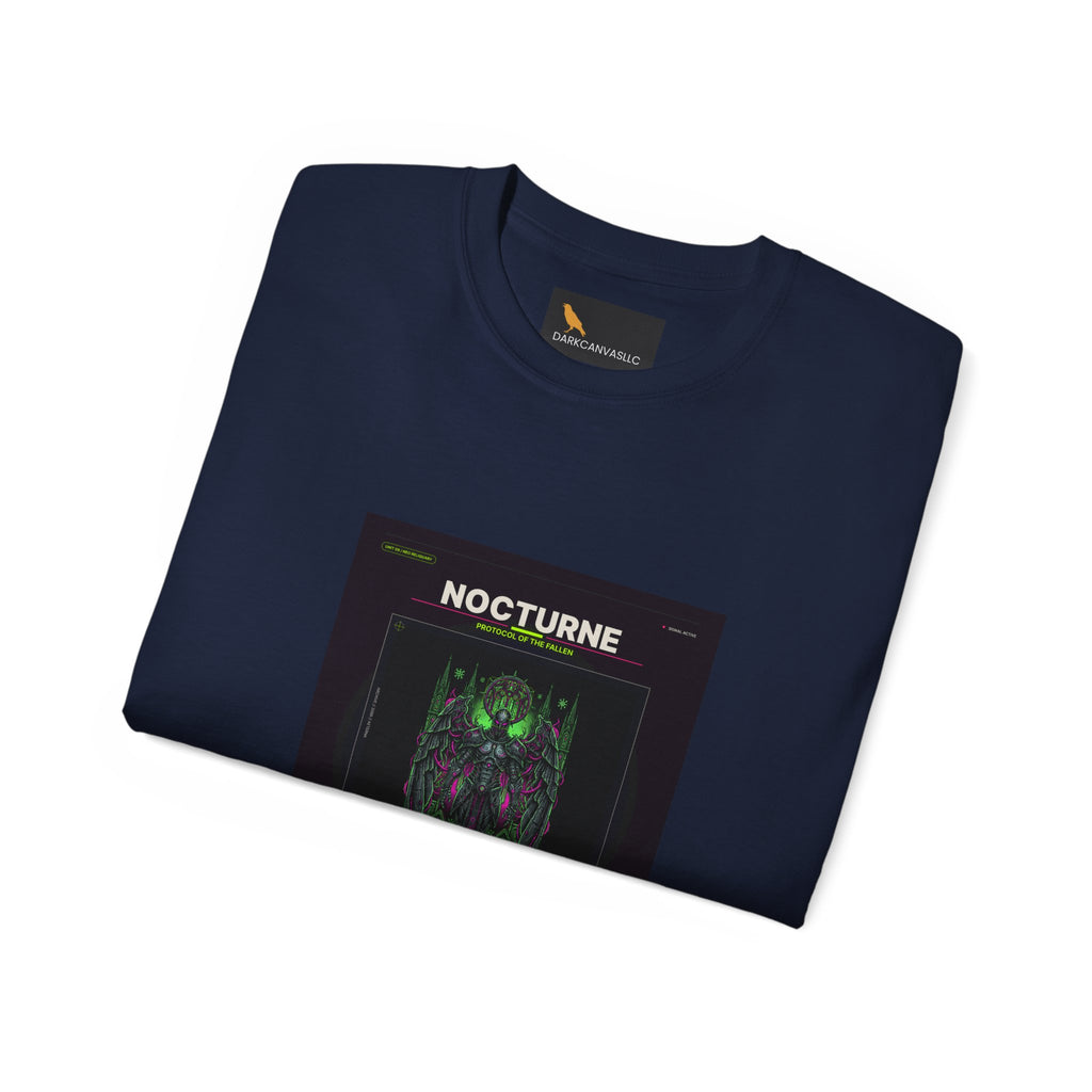 Nocturne Alien Horror Tee — Neon Cyberpunk Creature Graphic Shirt