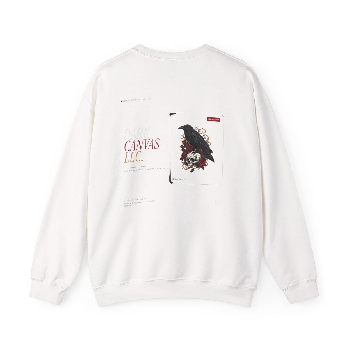 Crewneck Sweatshirt — Raven Skull Graphic Crewneck (Canvas LLC)