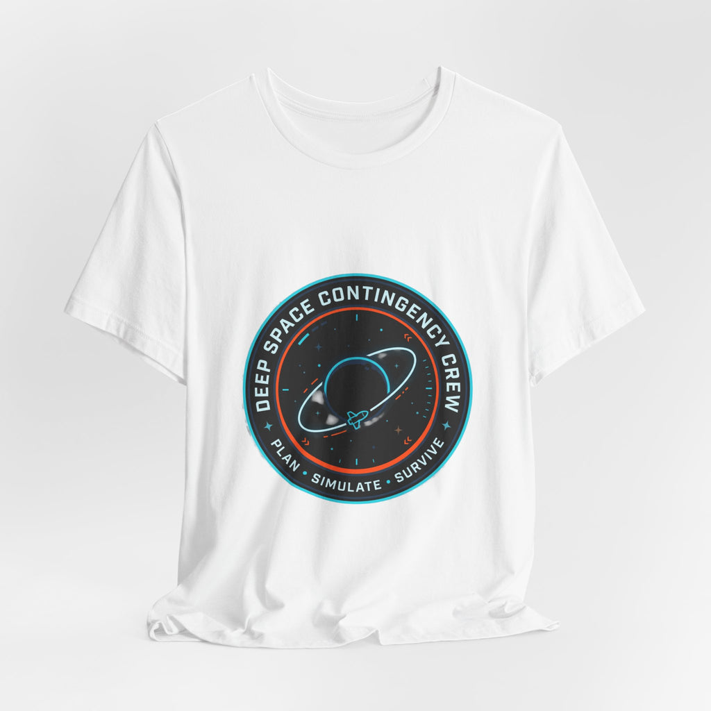 Deep Space Contingency Crew Tee | mission patch, hard sci‑fi exploration