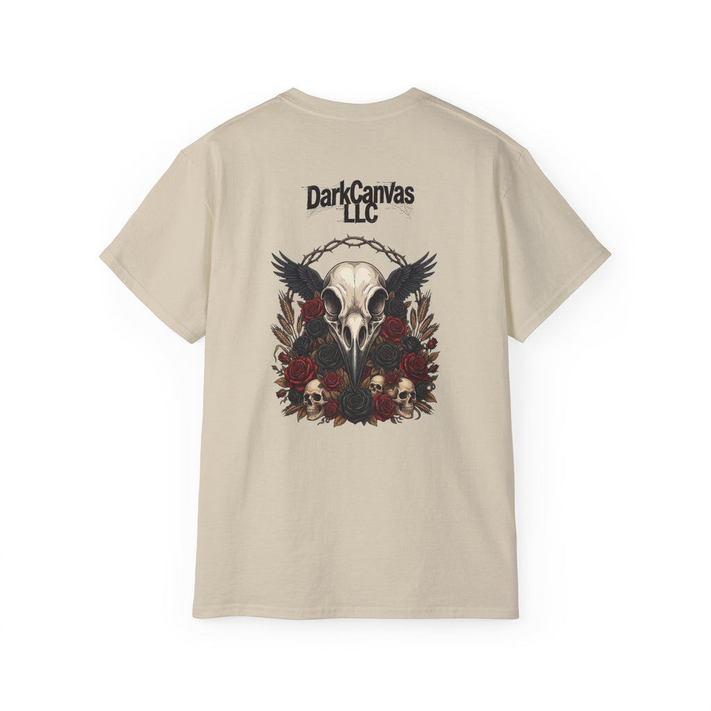 Dark Gothic Skull and Raven Graphic Tee