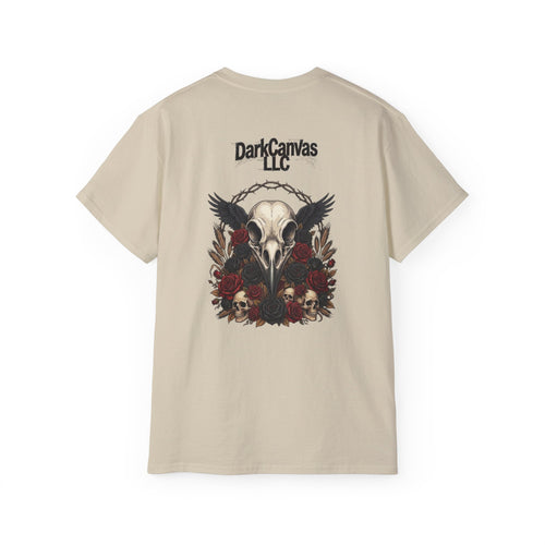 Dark Gothic Skull and Raven Graphic Tee