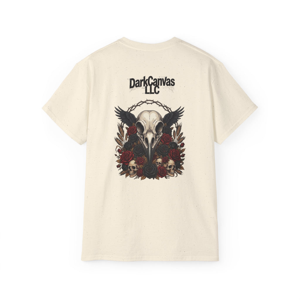 Dark Gothic Skull and Raven Graphic Tee