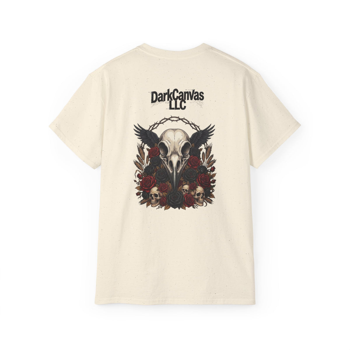 Dark Gothic Skull and Raven Graphic Tee