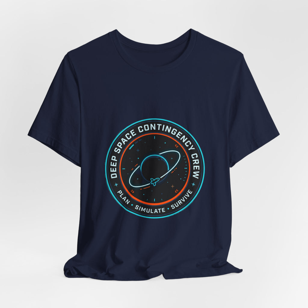 Deep Space Contingency Crew Tee | mission patch, hard sci‑fi exploration