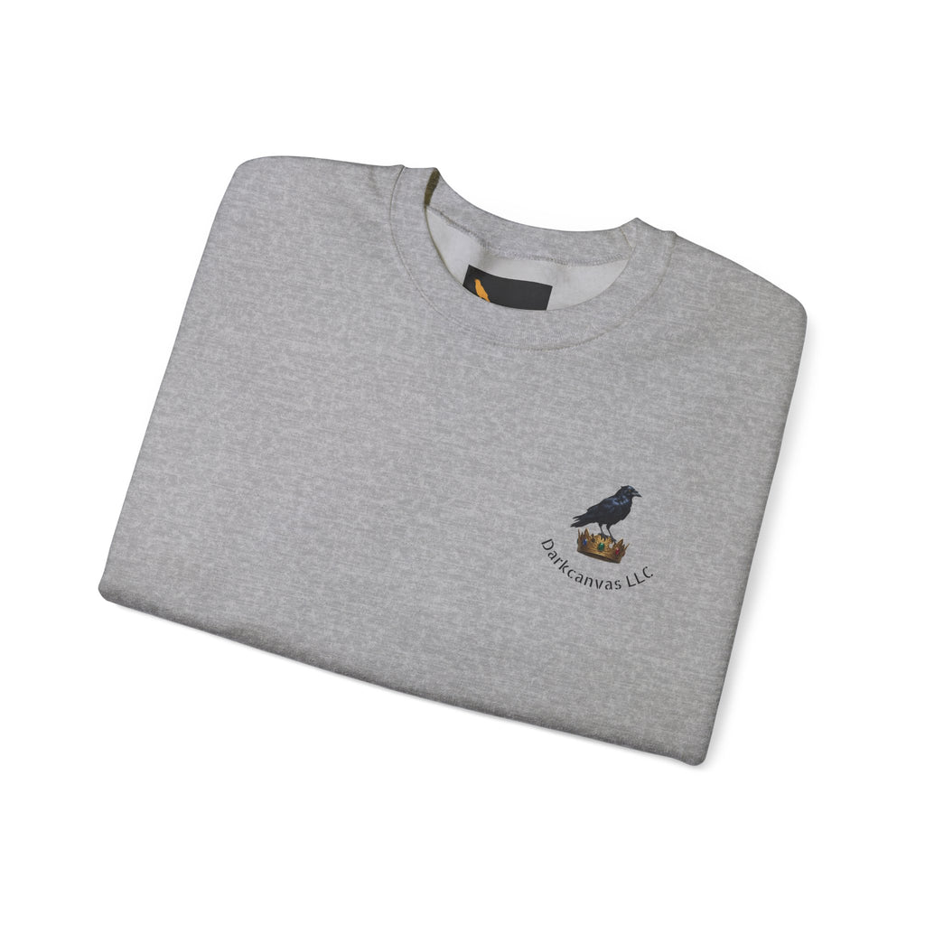 Crewneck Sweatshirt — Raven Skull Graphic Crewneck (Canvas LLC)