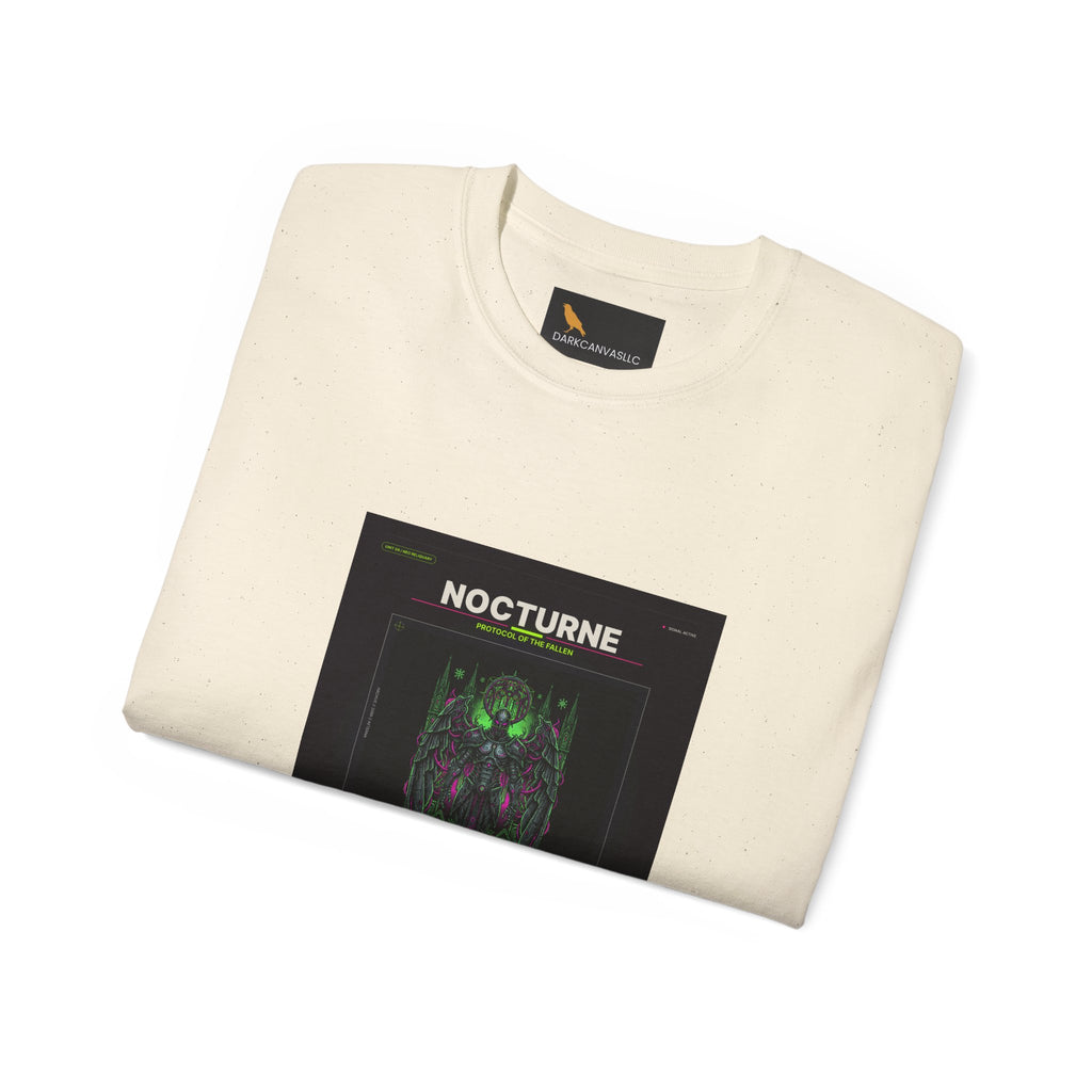 Nocturne Alien Horror Tee — Neon Cyberpunk Creature Graphic Shirt