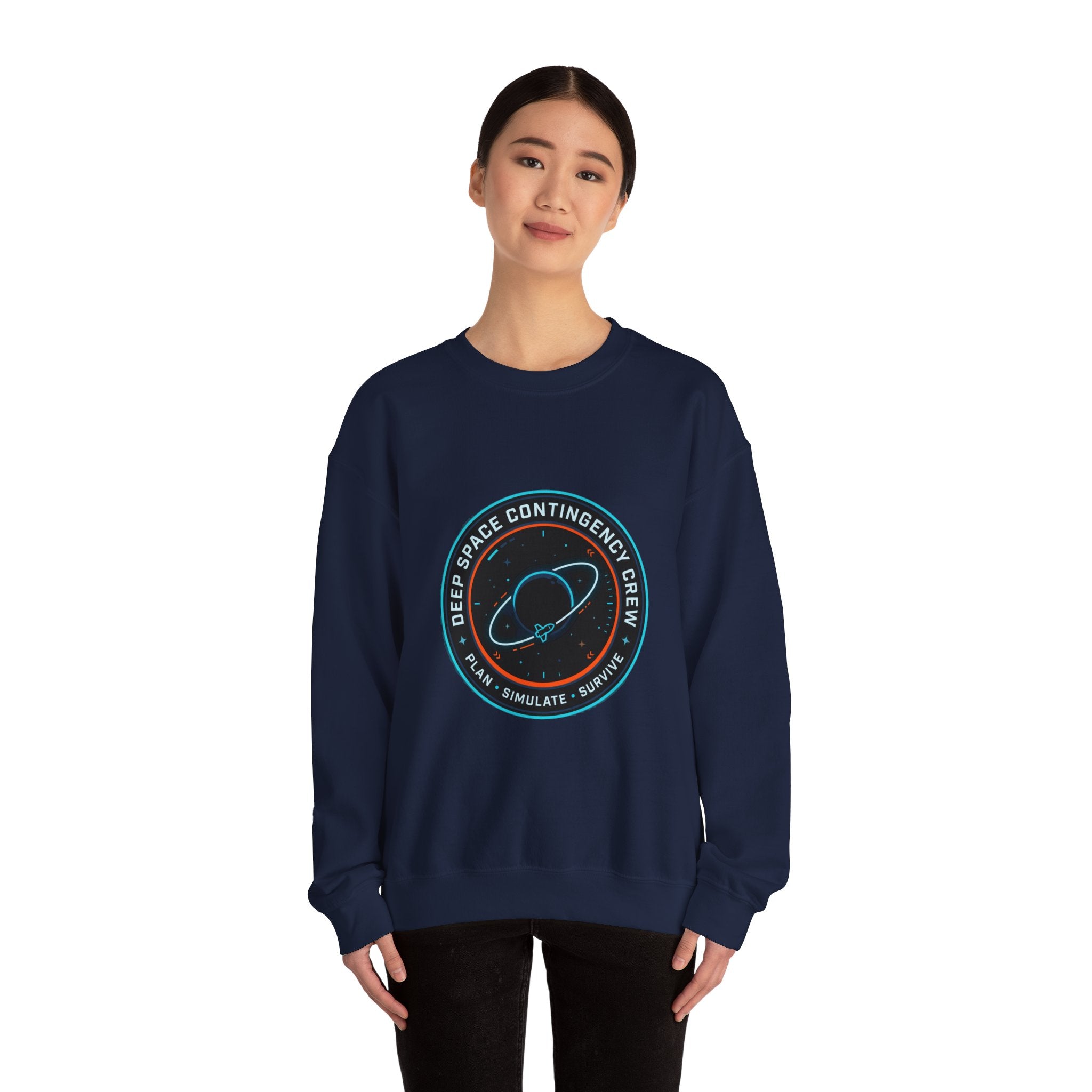 Deep Space Contingency Crew Patch Sweatshirt | hard sci‑fi, mission patch