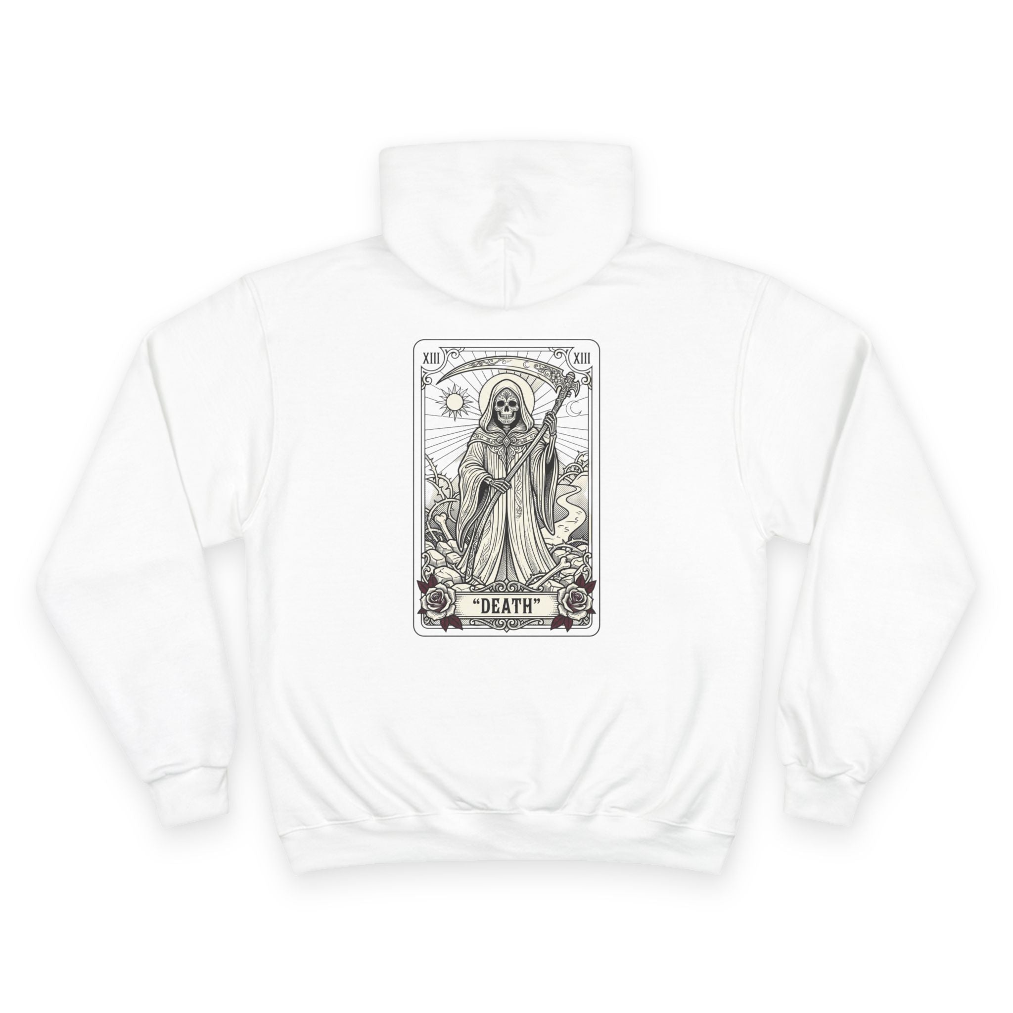 Tarot 'Death' Backprint Hoodie — Mystical Occult Graphic Pullover