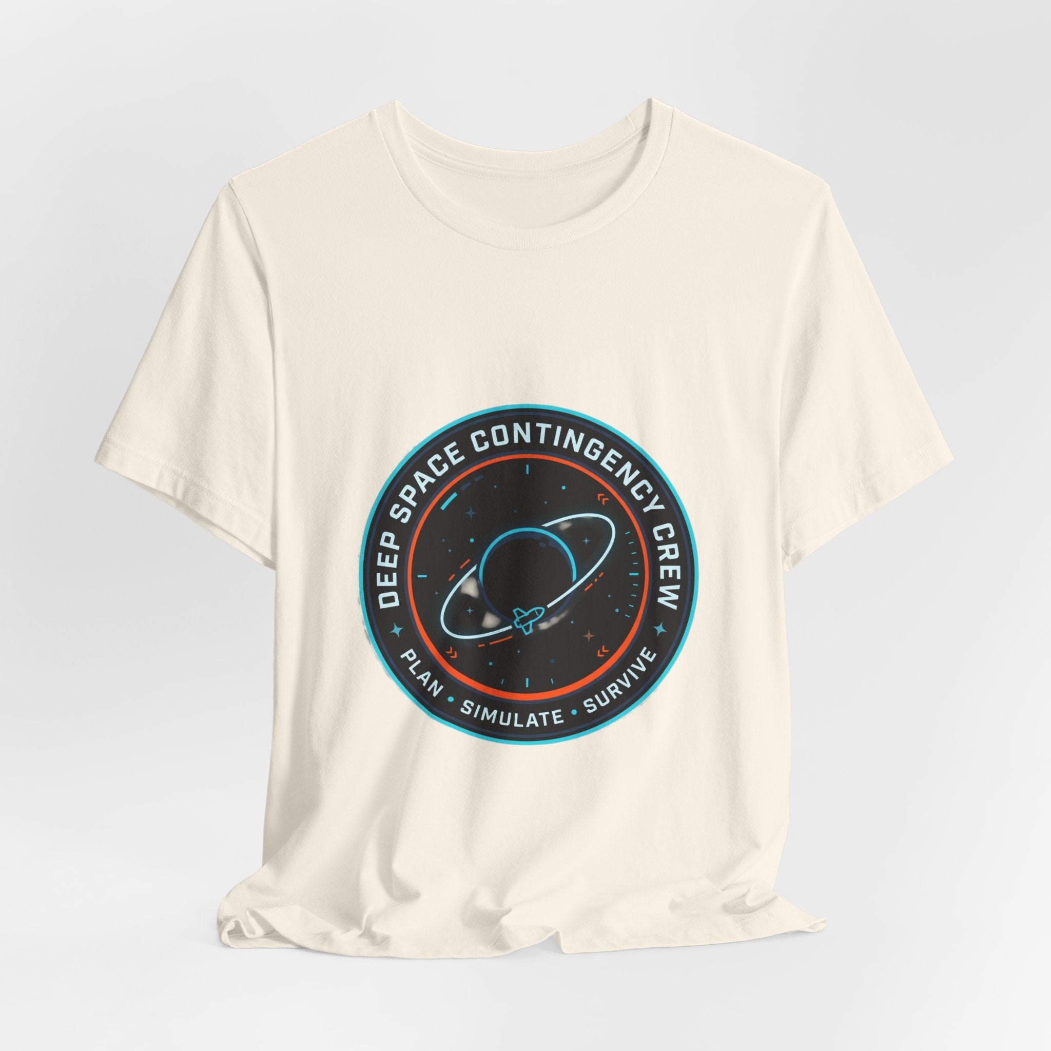 Deep Space Contingency Crew Tee | mission patch, hard sci‑fi exploration