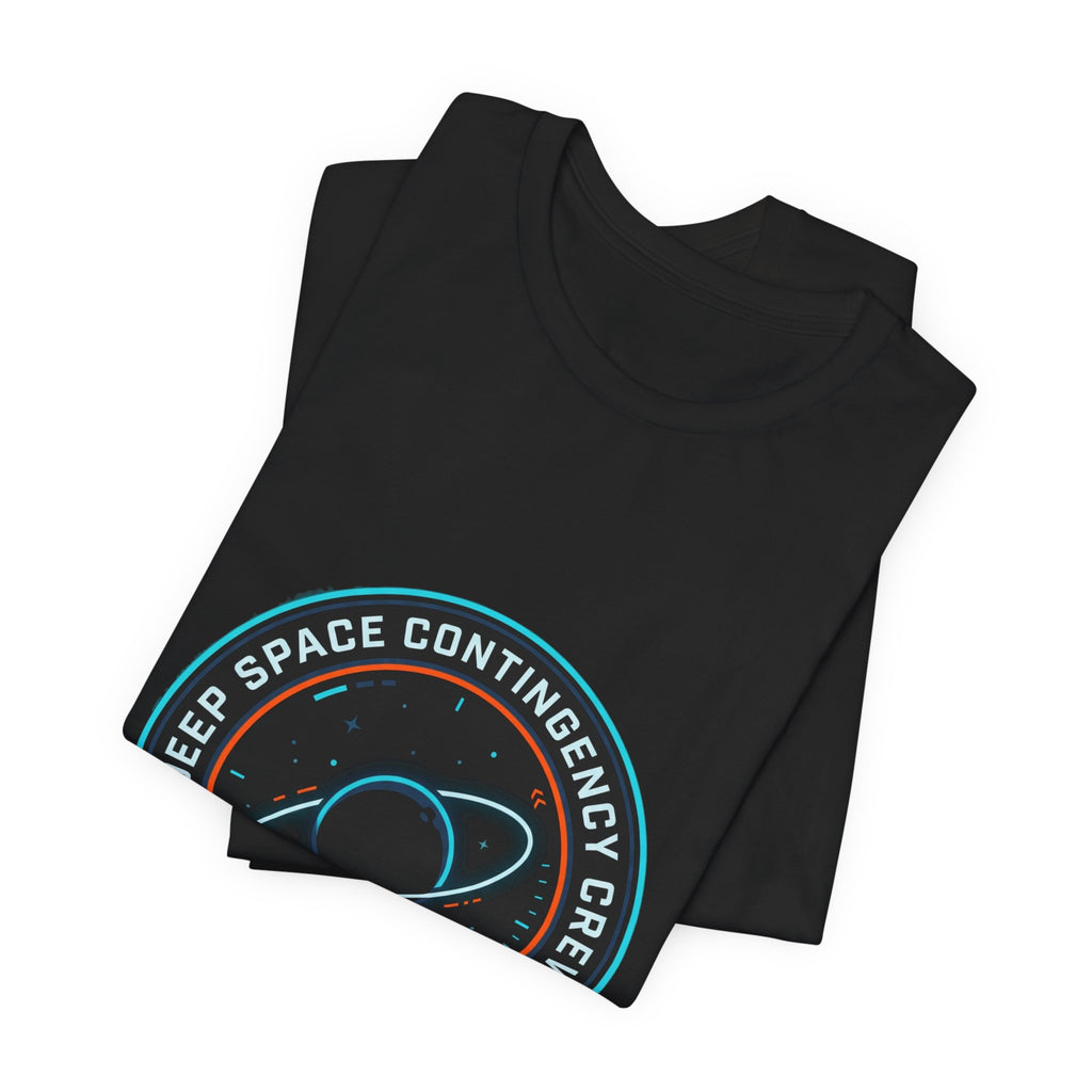 Deep Space Contingency Crew Tee | mission patch, hard sci‑fi exploration