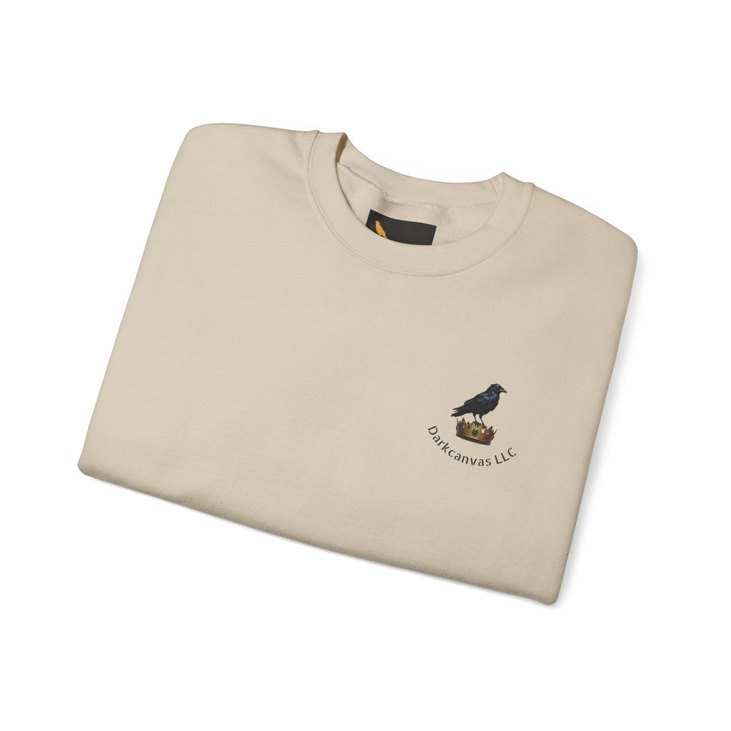 Crewneck Sweatshirt — Raven Skull Graphic Crewneck (Canvas LLC)