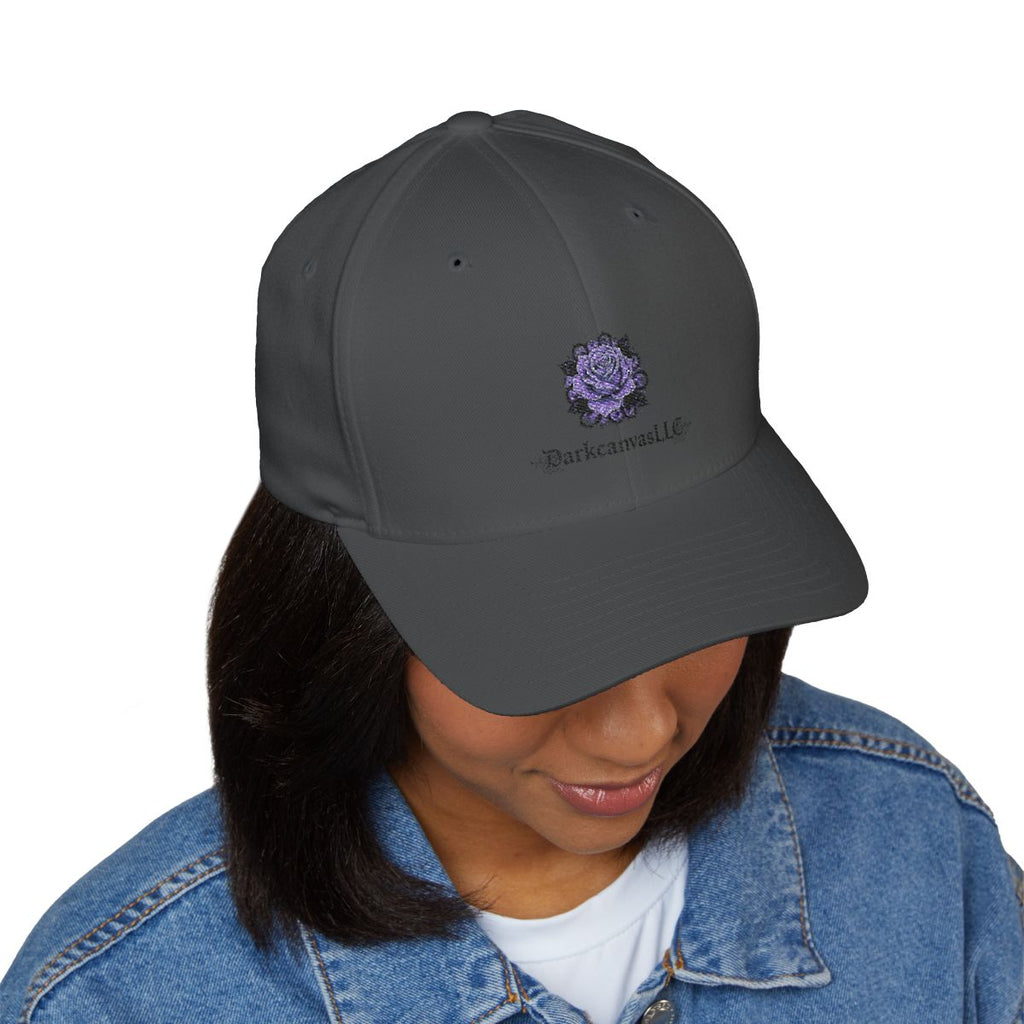 Embroidery hat DARKCANVASLLC purple rose