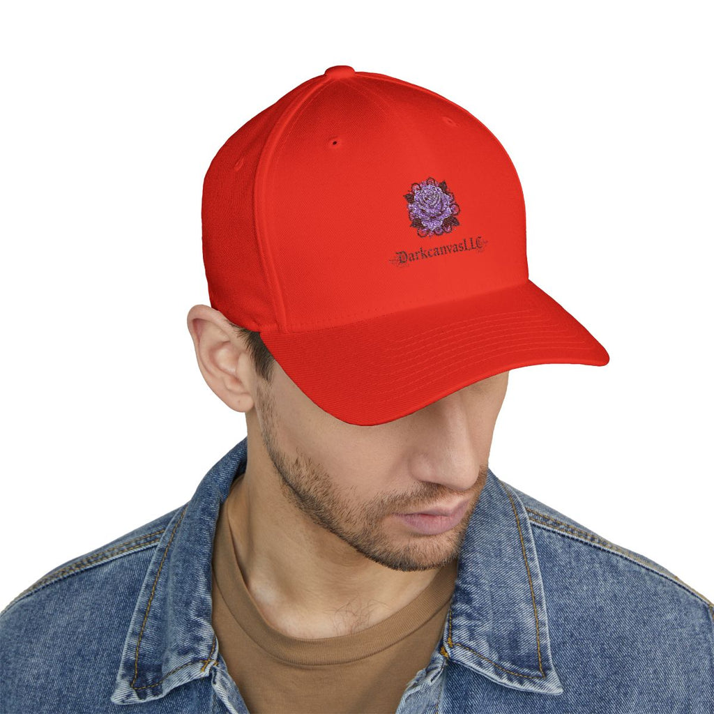 Embroidery hat DARKCANVASLLC purple rose