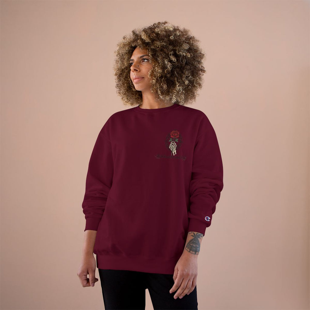Gothic Skull & Roses Champion Sweatshirt — King Sleeve Design