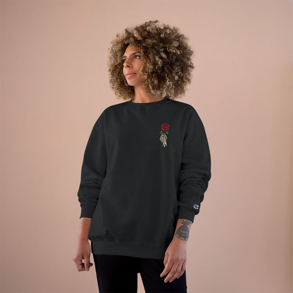Gothic Skull & Roses Champion Sweatshirt — King Sleeve Design