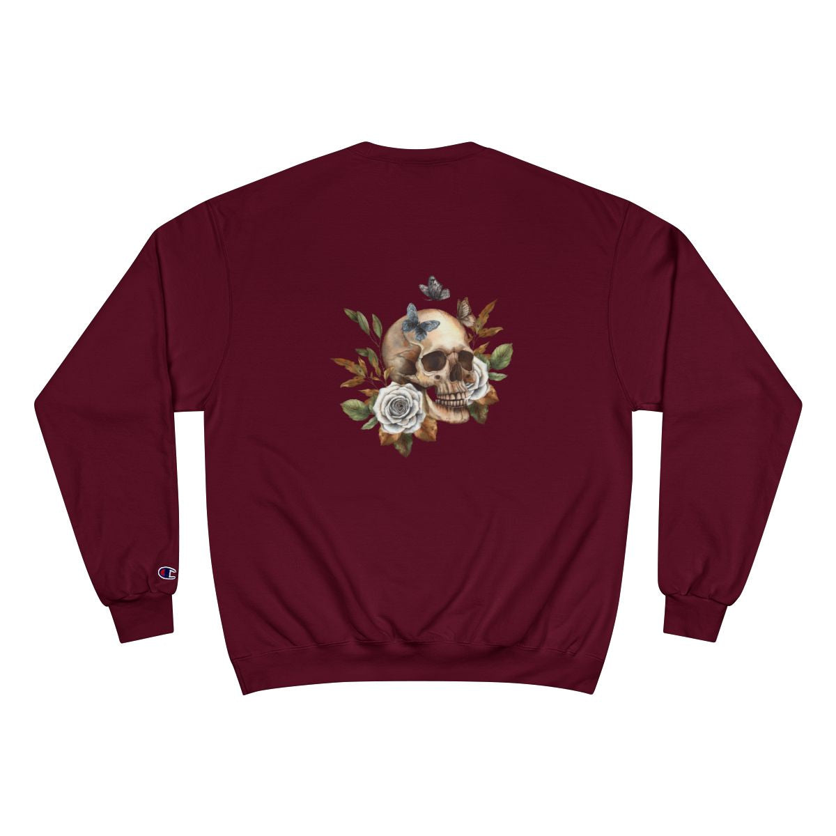 Gothic Skull & Roses Champion Sweatshirt — King Sleeve Design