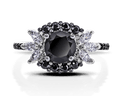 Black Luxe XOXO Ring